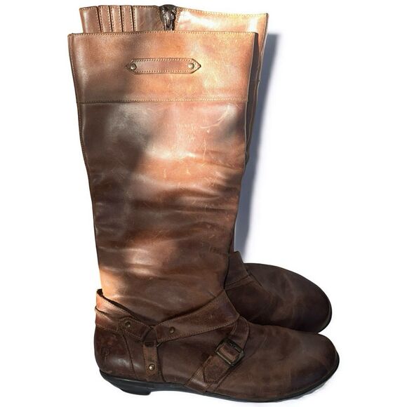 Born Brown Leather Riding Boots Women’s 8 Harness Buckle Equestrian Western - Picture 3 of 14